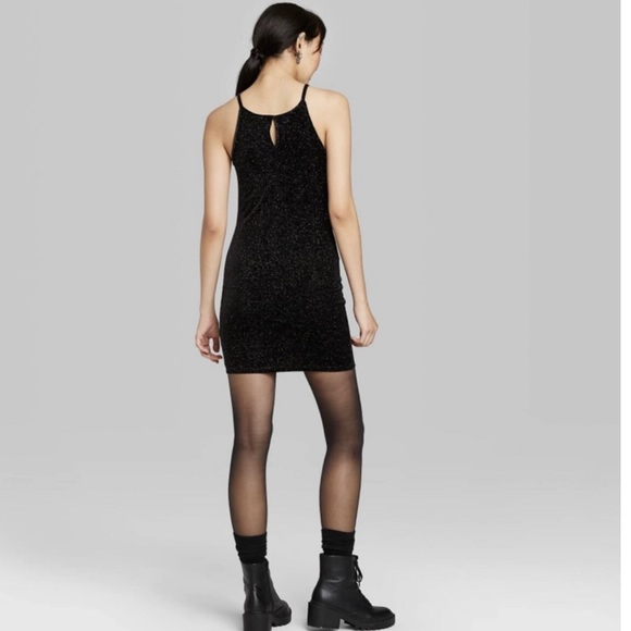 Wild Fable Black Rainbow Glitter Sleeveless Mini Dress Size Large - Picture 2 of 9